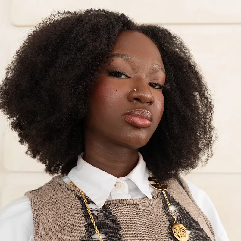 V-Part Afro Krown Wig